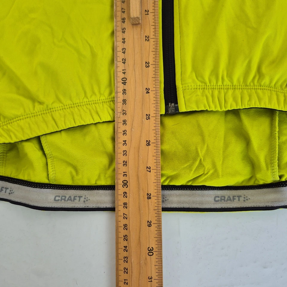 CRAFT Jacket Large Yellow Mens Cycling Windbreaker Bike Full Zip Softshell - Image 2 of 4
