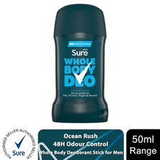 Sure Men Deodorant Stick Ocean Rush with 48Hrs of Odour Control, 50ml