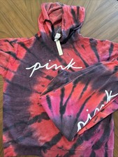 Victoria's Secret Pink Tie Dye Campus Hoodie  Pants Set Supernova LARGE