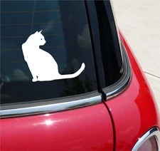 CAT SITTING CATS GRAPHIC DECAL STICKER ART CAR WALL DECOR