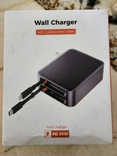 35W Retractable Wall Charger USB-C to iOS Cable Fast Charging Open Box