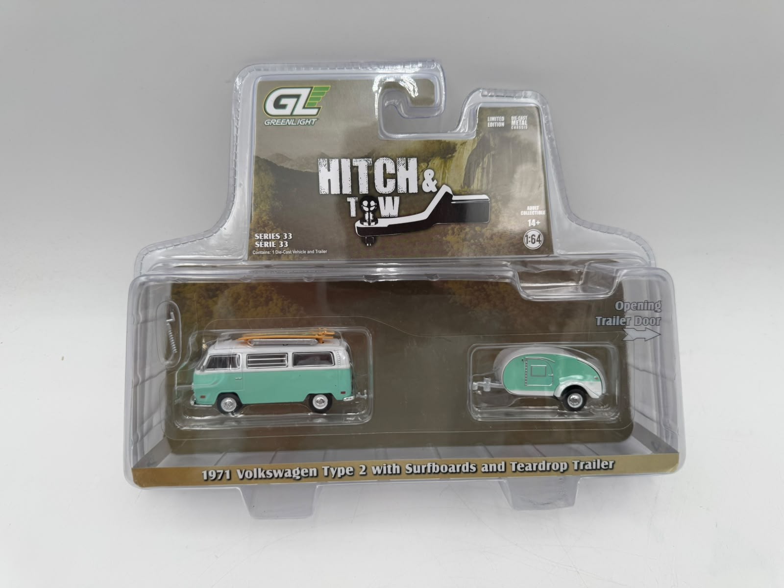 GL32330B Greenlight Volkswagen Type 2 1/64 Tavola da Surf   Rimorchio