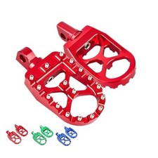 CNC Wide Foot Pegs 360  Roating MX Chopper Bobber Style for harley Dyna Red