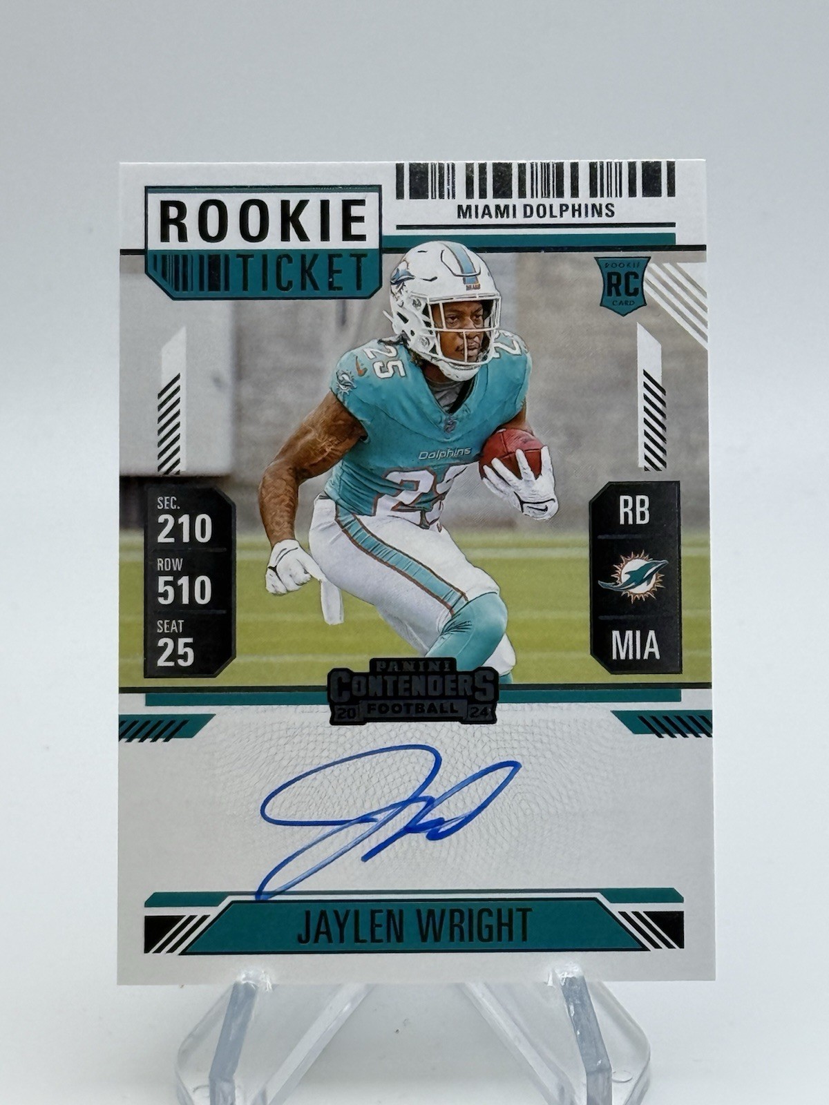 2024 Panini Contenders Jaylen Wright #132 Rookie Ticket On Card Variation Auto