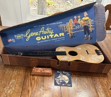 1955 Emenee Gene Autry Toy Guitar & Box