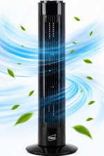 Neo 29" Tower Fan 3 Speed Oscillating Quiet Bedroom Cooling Fan Black