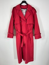 Manteau femme DANISH FASHION taille 38 trench long ceinturé rouge boutonné