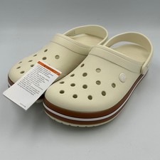 Crocs Crocband Gum Clog M9/W11 Stucco White New Retro Sporty Slip-On Comfort NIB