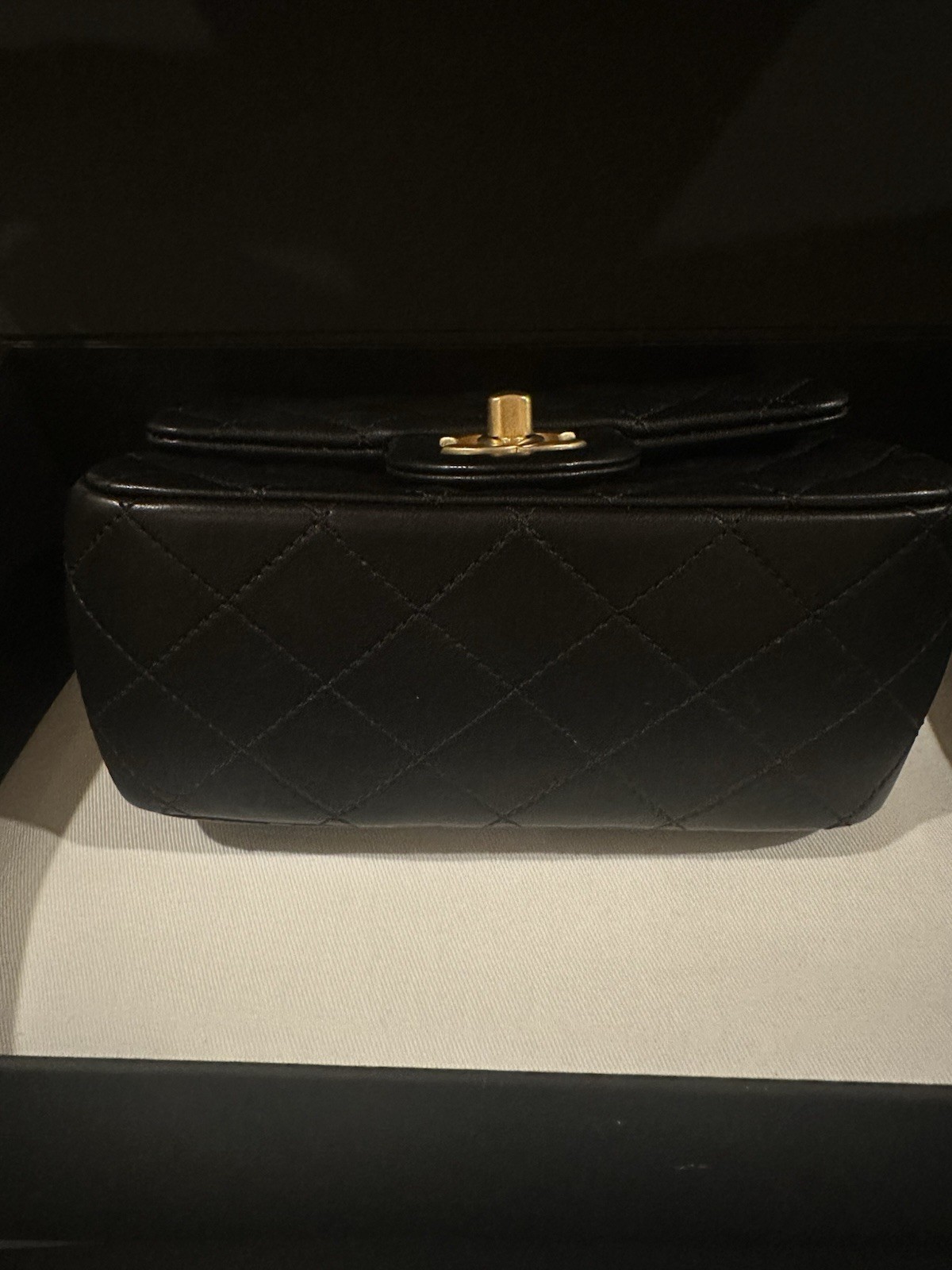 NEW CHANEL 23S Black Lambskin Camellia Mini Flap with Adjustable Gold Chain image 8