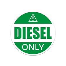 Round Diesel Only Sticker Decal