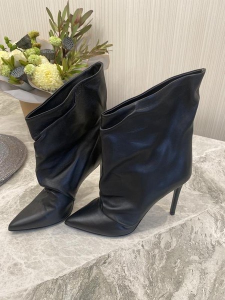 Women Patrizia Pepe Ankle Boots Black Leather 7.5