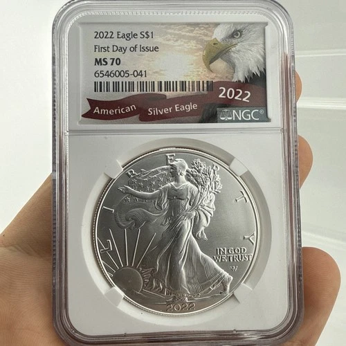 2022 $1 SILVER AMERICAN EAGLE ✪ NGC MS-70 ✪ COIN FDOI 1ST DAY ISSUE NR!!!!