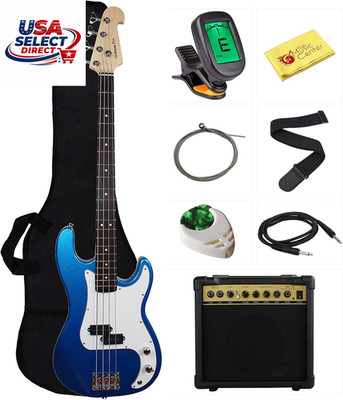 Stedman Beginner Series Bass Guitar Bundle with 15W Amp & Accessories