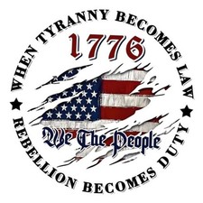 1983-We The People Sticker Decals 1776 Distressed American USA Flag Decal