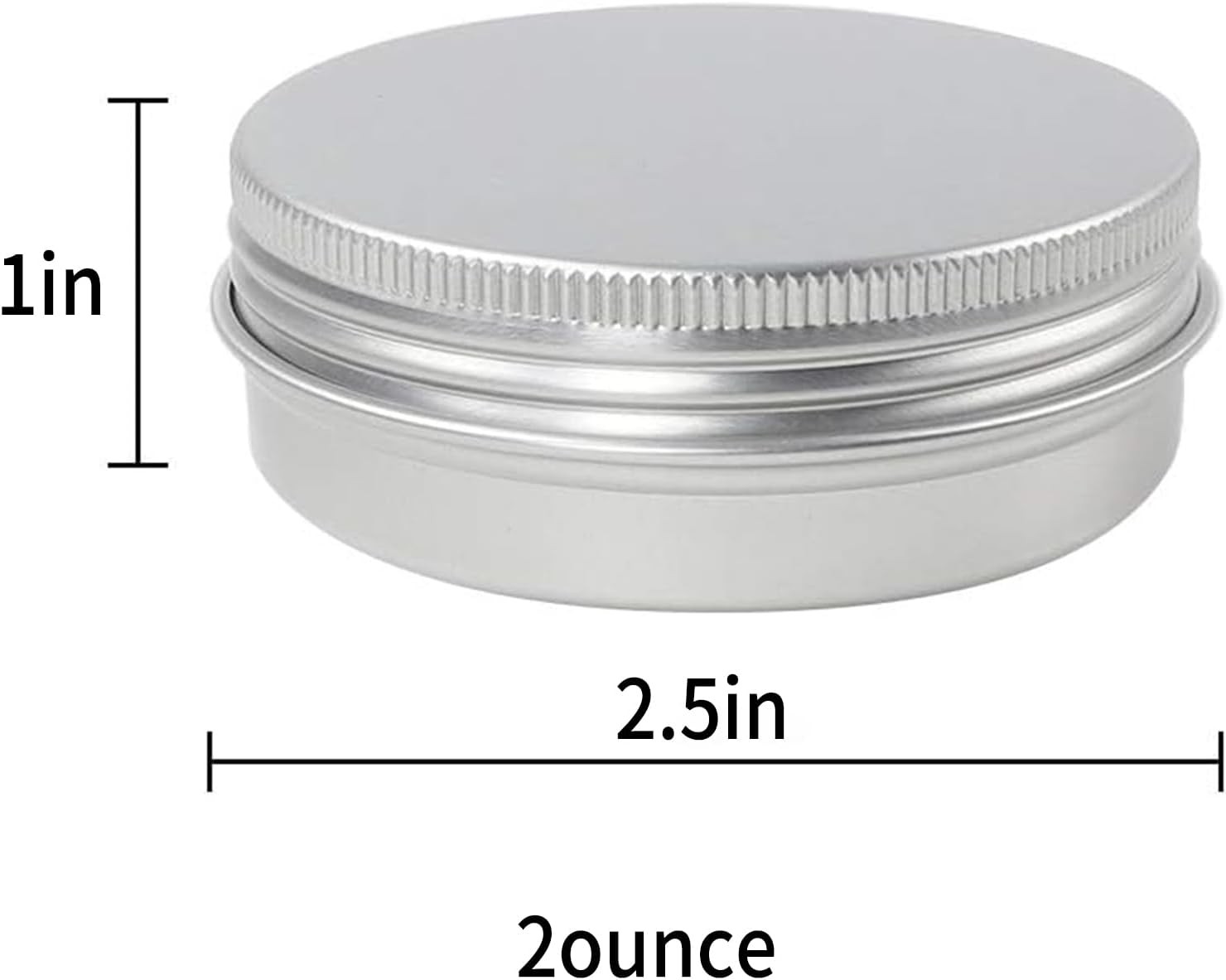 48 Pack 2 Oz Metal Round Tins Aluminum Tin Cans Containers with Screw Lid 