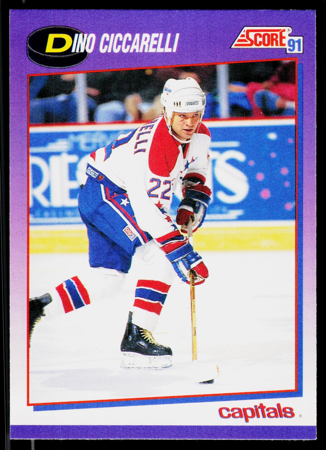 Dino Ciccarelli, 1991-92 Score American, #128, Washington Capitals,
