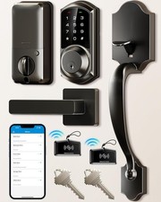 Smart Front Door Lock Set, App Control, Keyless Entry Deadbolt with Lever Handle