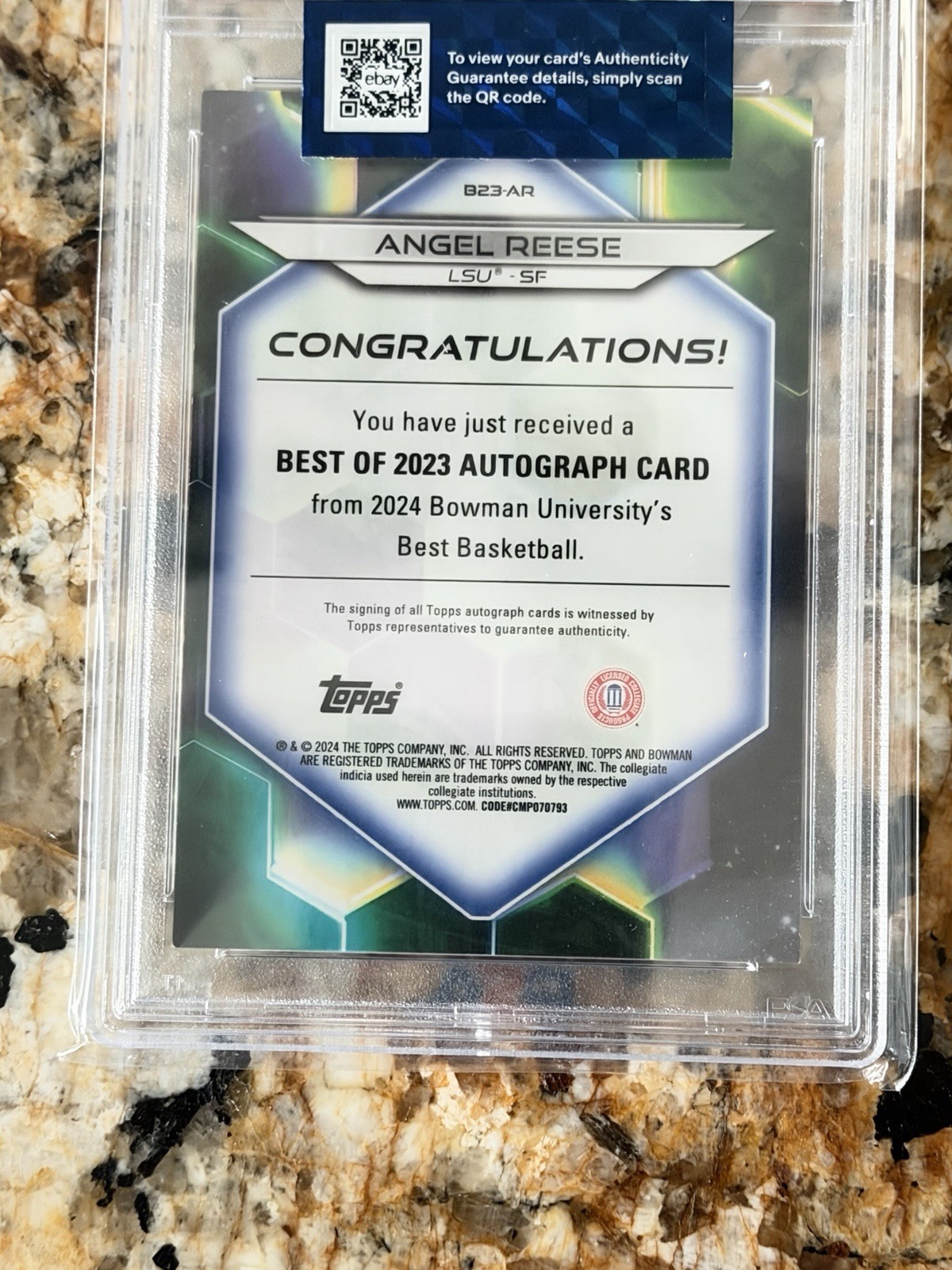 Topps 2023-24 Bowman U Best Angel Reese Auto Red Refractor /10 RC PSA 9 view 3