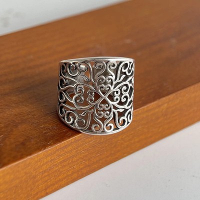 Gorgeous 925 Sterling Silver Adjustable Retro Women's Ring Jewelry Wedding Gift