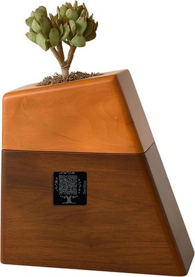 Wooden Urn for Human Ashes Adult QR CODE  - DIGITAL MEMORY Cremation Urn for Hum
