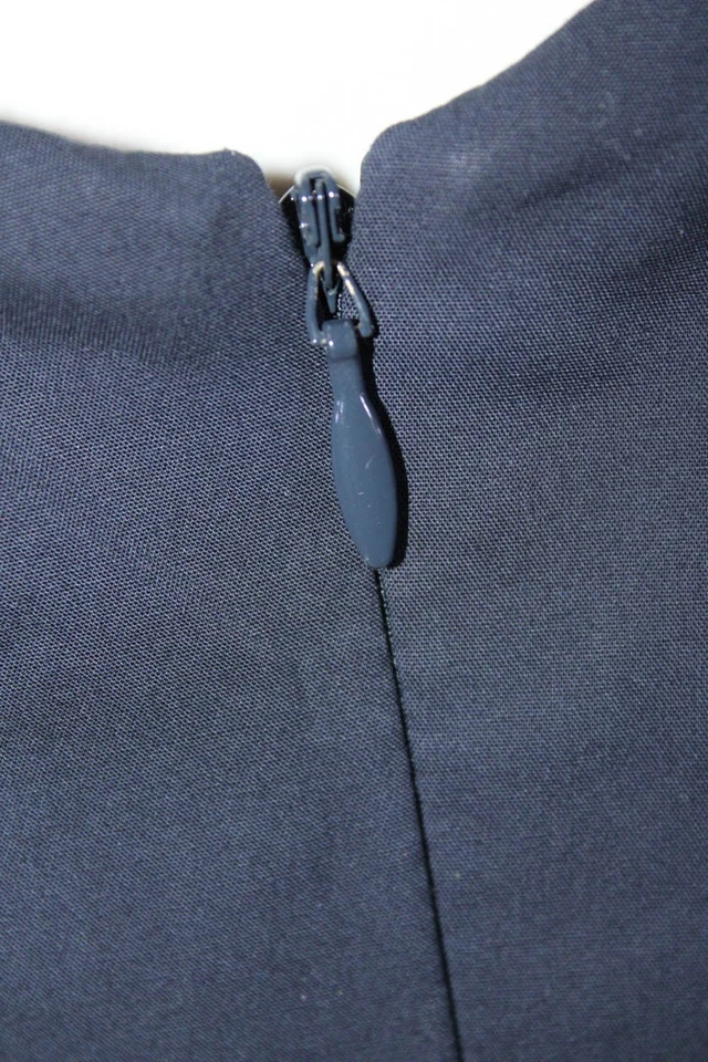 Mini vestido recto sin mangas de algodón azul marino talla 2 de Magaschoni Collection para mujer Foto 4 de 4