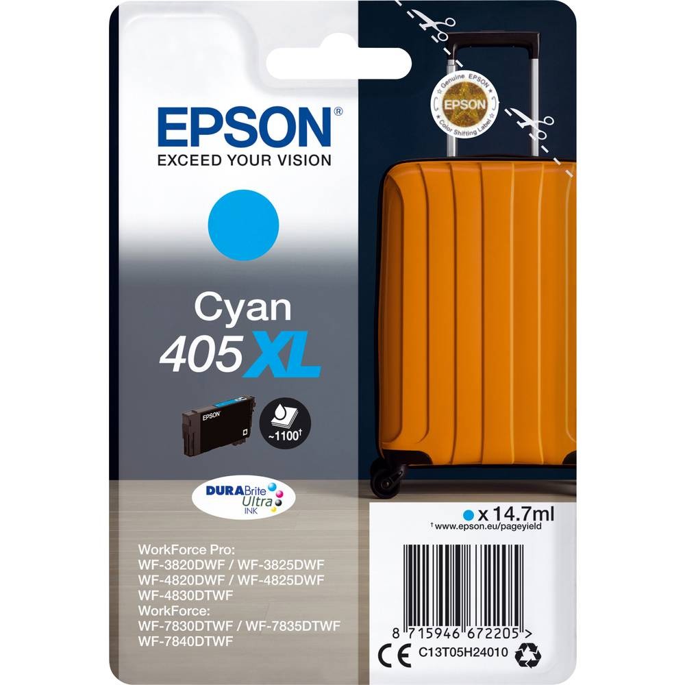 Epson 405XL cyan T05H2 pour remplacer votre cartouche épuisée sans bavure