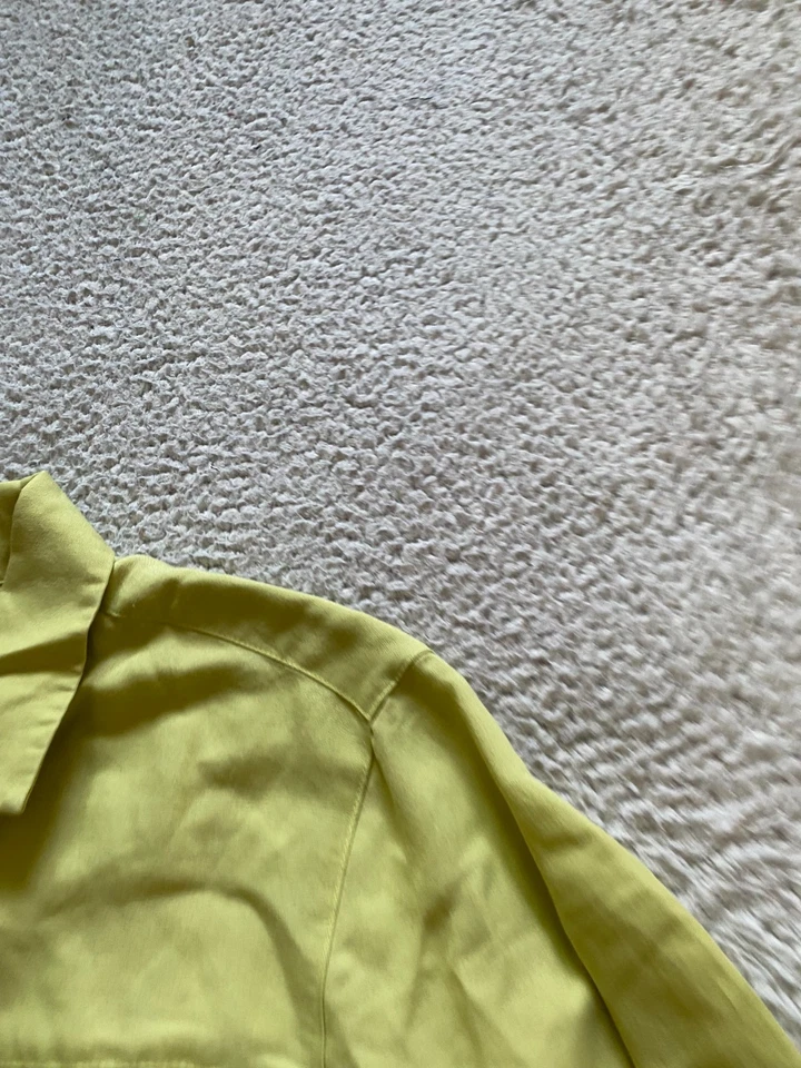 Camisa con botones Crazy Horse para mujer manga larga verde-amarillo talla L Foto 4 de 4