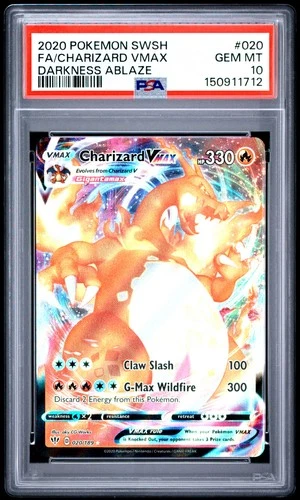 2020 POKEMON SWORD & SHIELD DARKNESS ABLAZE #020 FULL ART/CHARIZARD VMAX PSA 10
