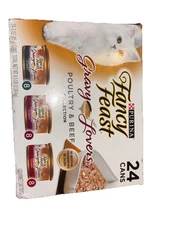 Purina Fancy Feast Gravy Wet Cat Food - Variety Pack of 24x3oz Cans