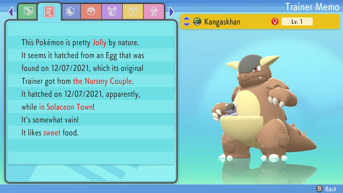 Shiny Kangaskhan / Pokémon Brilliant Diamond and Shining Pearl -  Israel