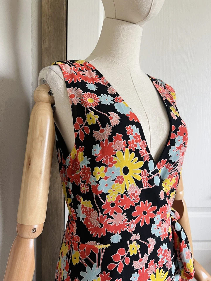 ModCloth Bali Breeze Floral Maxi Dress Size M Colorful Sleeveless Chiffon - Image 4 of 4