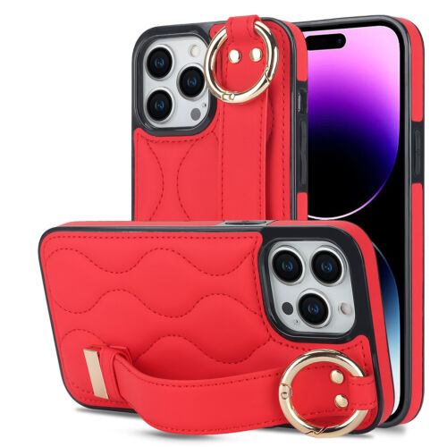 PU Leder Armband Ständer Finger Ring Handy Hülle für iPhone 16 Pro Max/16+/16 - Bild 34 von 73