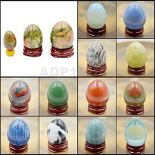 Natural Gemstone Egg Crystal Sphere Reiki Healing Massage Finger Exercise