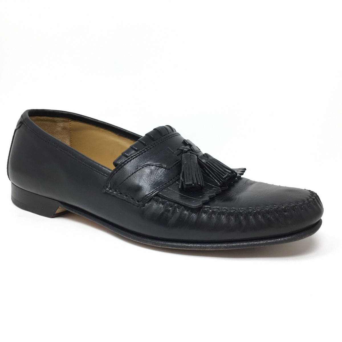 Men\'s Johnston & Murphy Black Leather Dress Tassel Loafers Size 10 Johnston & Murphy Black Leather Men main image 3