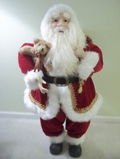 SANTA CLAUS 3 FT W/ PRESENTS AND TEDDY BEAR