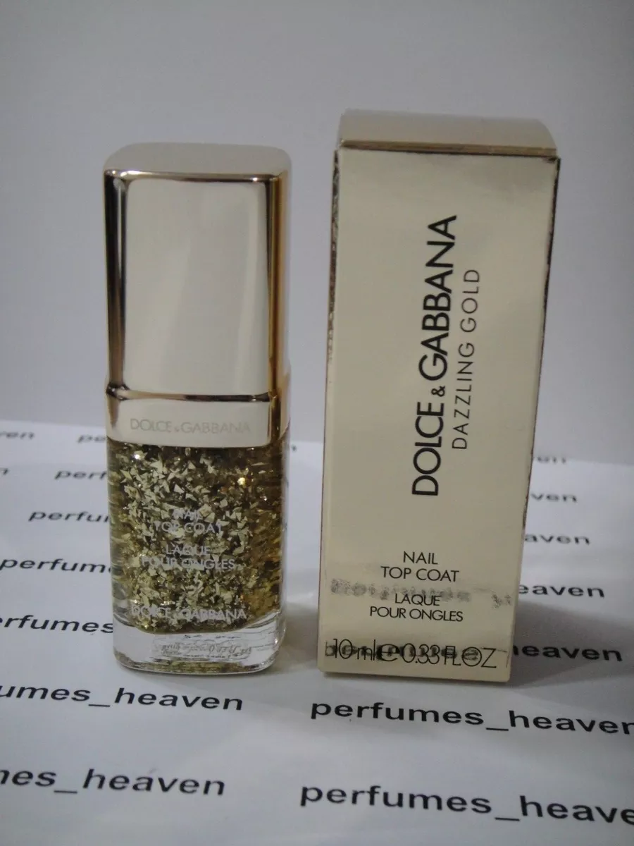 DOLCE GABBANA DAZZLING GOLD NAIL TOP COAT 10 ML .33 oz NEW IN