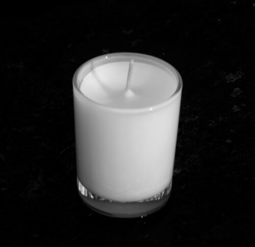 40hr White CIT RONELLA & TIBETAN AMBER Scent Natural SOY Small Glass Jar CANDLE - Photo 1/12