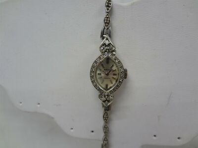 Rado Vintage Womens Incabloc 14k White Gold With Diamonds Manual Hand Wind Watch