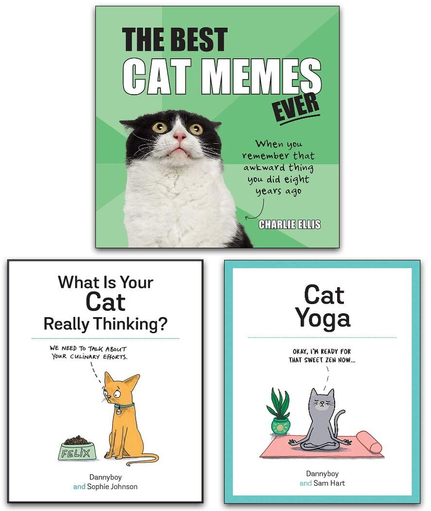 Best Cat Memes Ever, Cat Yoga, What is Your Cat Really Thinking 3 Books Set - Image 2