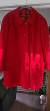 Womens Wool Coat By Elegance Couture With Red Plaid Flannel Lining Size L