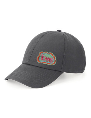 Strapback Basecap Dad Cap Low Profil LOVE  Patch grau