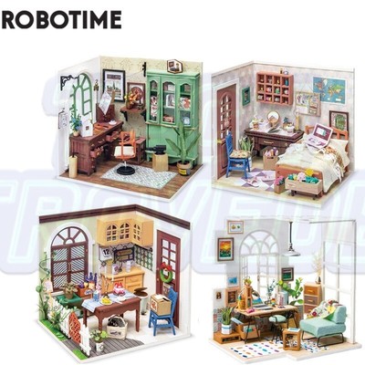 Robotime DIY Studio Bedroom Dining Room House with Furniture Children