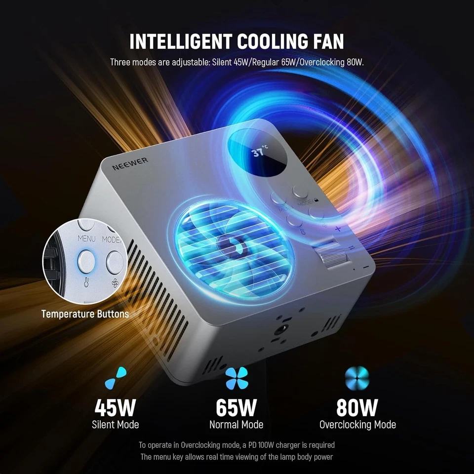 NEEWER HB80C 80W RGBWW 2500K-7500K Full Color COB Led Video Light Pocket Light - Image 4 of 4