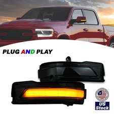 LED Side Mirror Marker Light Turn Signal Smoke Lamp for Dodge Ram 1500 2019-2022