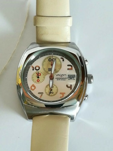 VAGARY by Citizen CHRONO WR10 BAR al quarzo con cinturino in pelle. | eBay