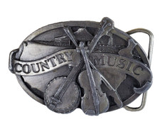 BELT BUCKLE COUNTRY MUSIC BRONZE 1984 E-29