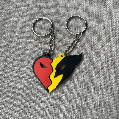 Deadpool & Wolverine Beste Freunde Schlüsselanhänger Schlüsselanhängsel Set Charm Marvel Film Spaß