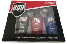 BOD MAN 3-PAK Body Sprays BLACK MOST WANTED REALLY RIPPED ABS - NEW