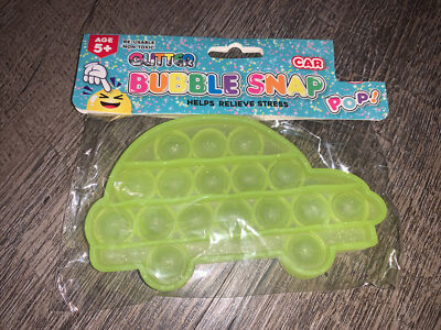 Bubble snap glitter Yellow Car pop Bubble Fidget sensory toy  Christmas Birthday