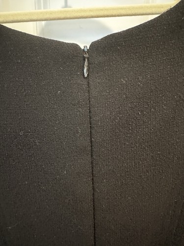 Eva Franco Anthropologie 100% Wool Black Sleeveless Dress 6 Front Pockets - Picture 7 of 10